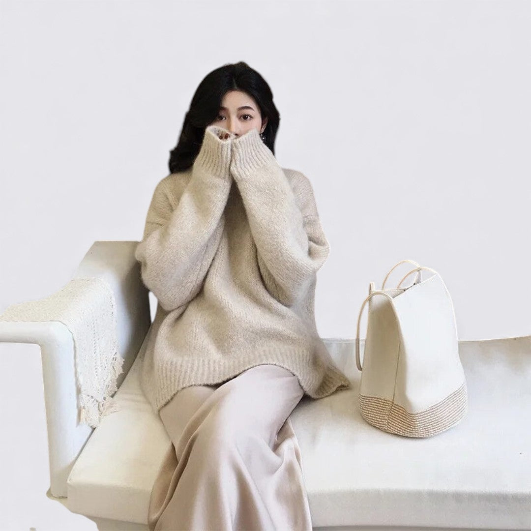 Damen Pullover – Rundhals Pullover – Langarm Oversize