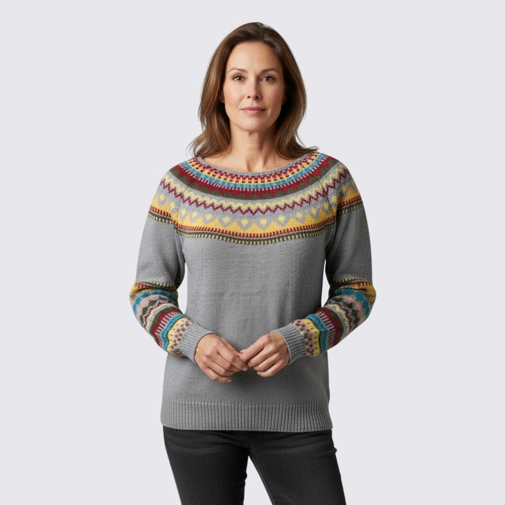 Damen Pullover mit Norweger Muster - Norweger Pullover - Winter