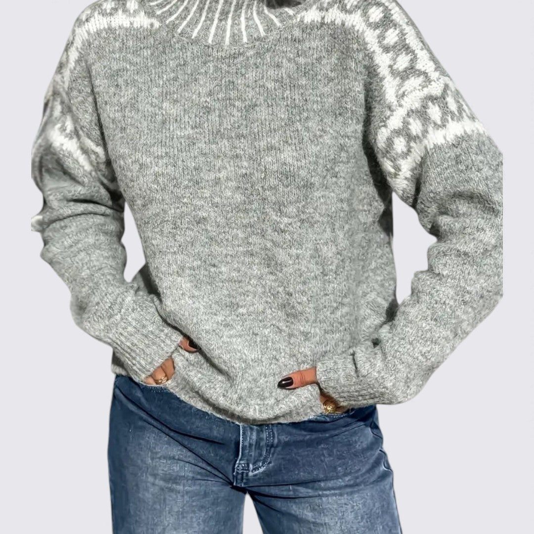 Damen Pullover mit Rundhals – Gerader Schnitt – Langarm