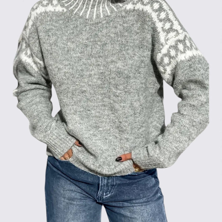 Damen Pullover mit Rundhals – Gerader Schnitt – Langarm