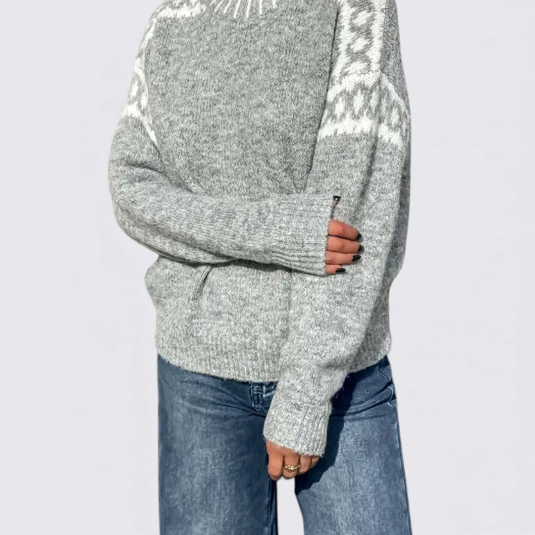 Damen Pullover mit Rundhals – Gerader Schnitt – Langarm