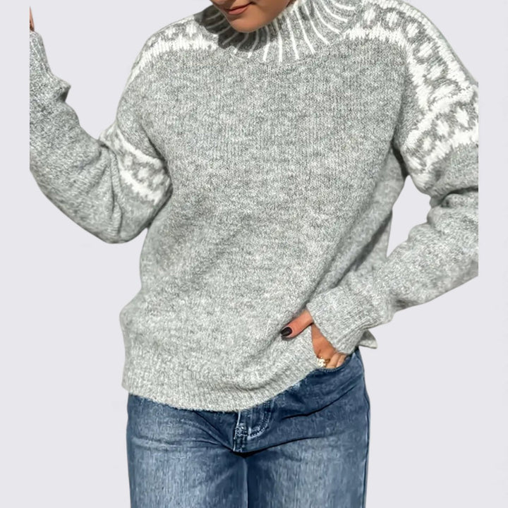 Damen Pullover mit Rundhals – Gerader Schnitt – Langarm