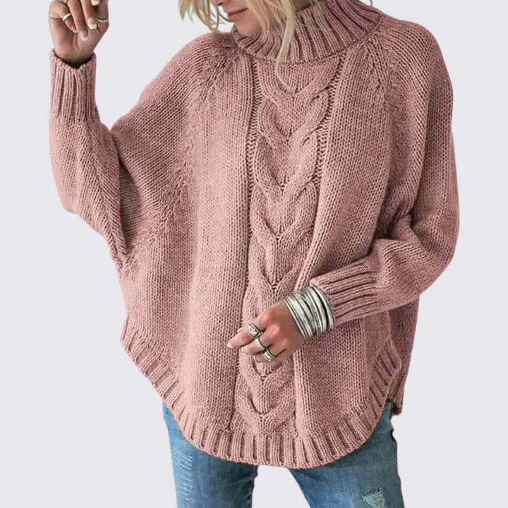 Damen Pullover mit Stehkragen – Langarm – Lockerer Schnitt