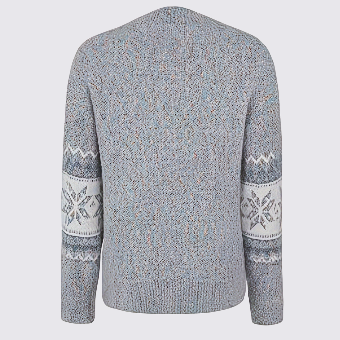 Damen Pullover mit Stehkragen – Norweger Pullover – Muster Streifen