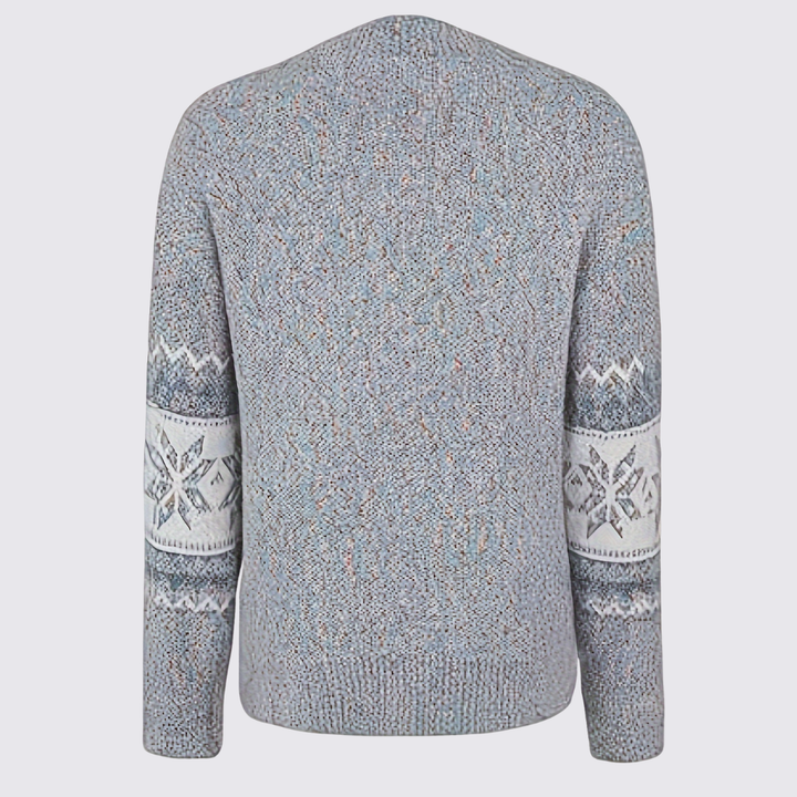 Damen Pullover mit Stehkragen – Norweger Pullover – Muster Streifen