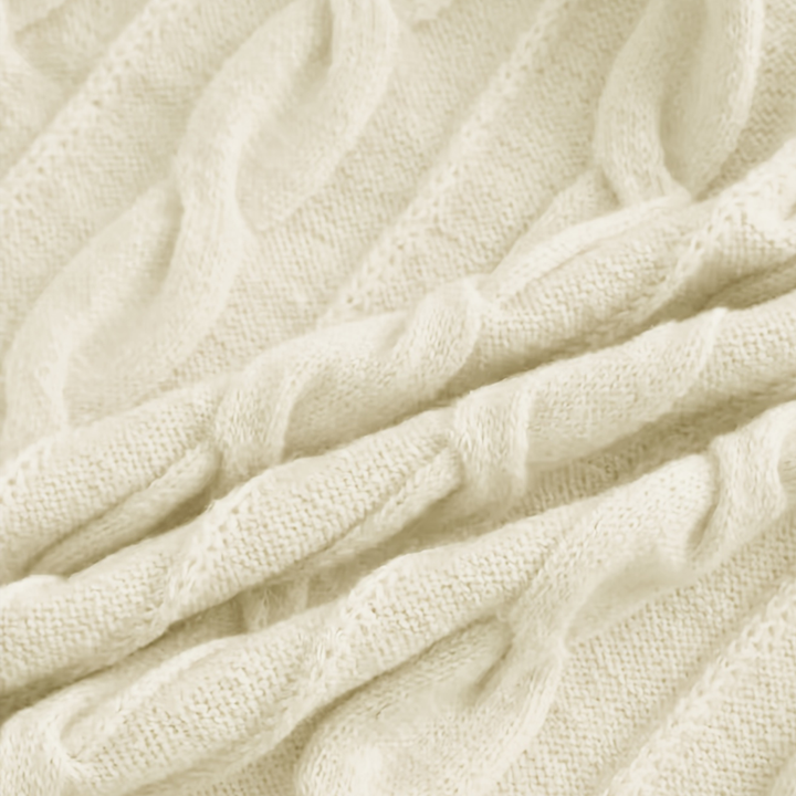 Damen Pullover mit Zopfmuster – Strick Pullover – Rundhalsausschnitt