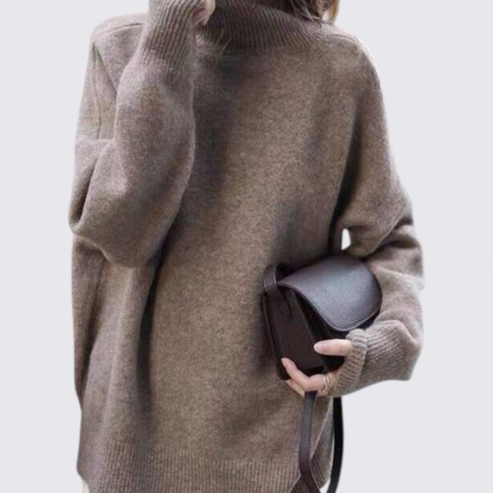 Damen Rollkragen Pullover – Langarm Pullover – Weiter Schnitt