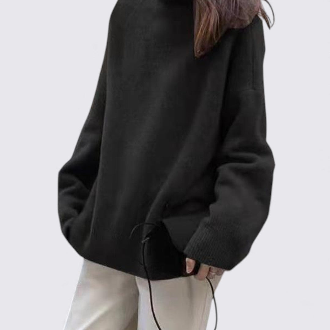 Damen Rollkragen Pullover – Langarm Pullover – Weiter Schnitt