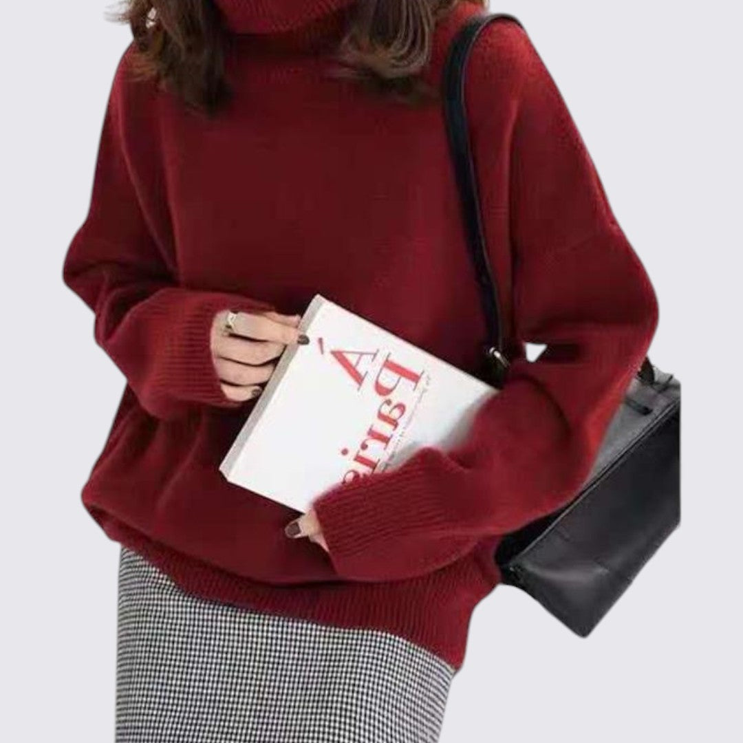 Damen Rollkragen Pullover – Langarm Pullover – Weiter Schnitt