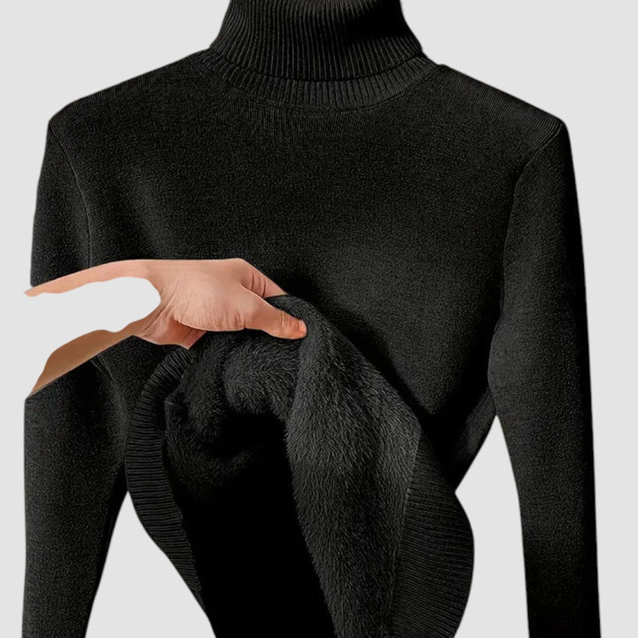 Damen Rollkragenpullover – Warm Gefüttert – Langarm Winterpullover