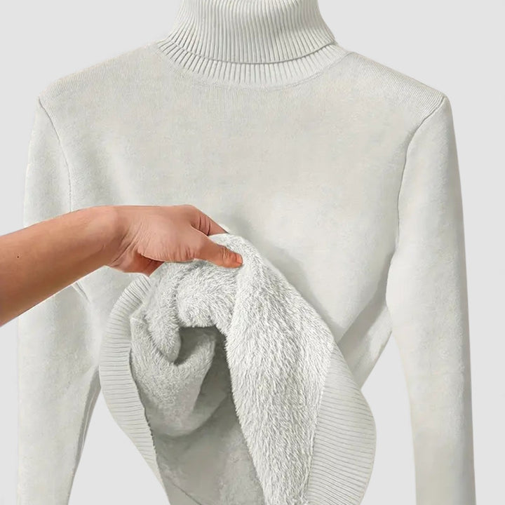 Damen Rollkragenpullover – Warm Gefüttert – Langarm Winterpullover