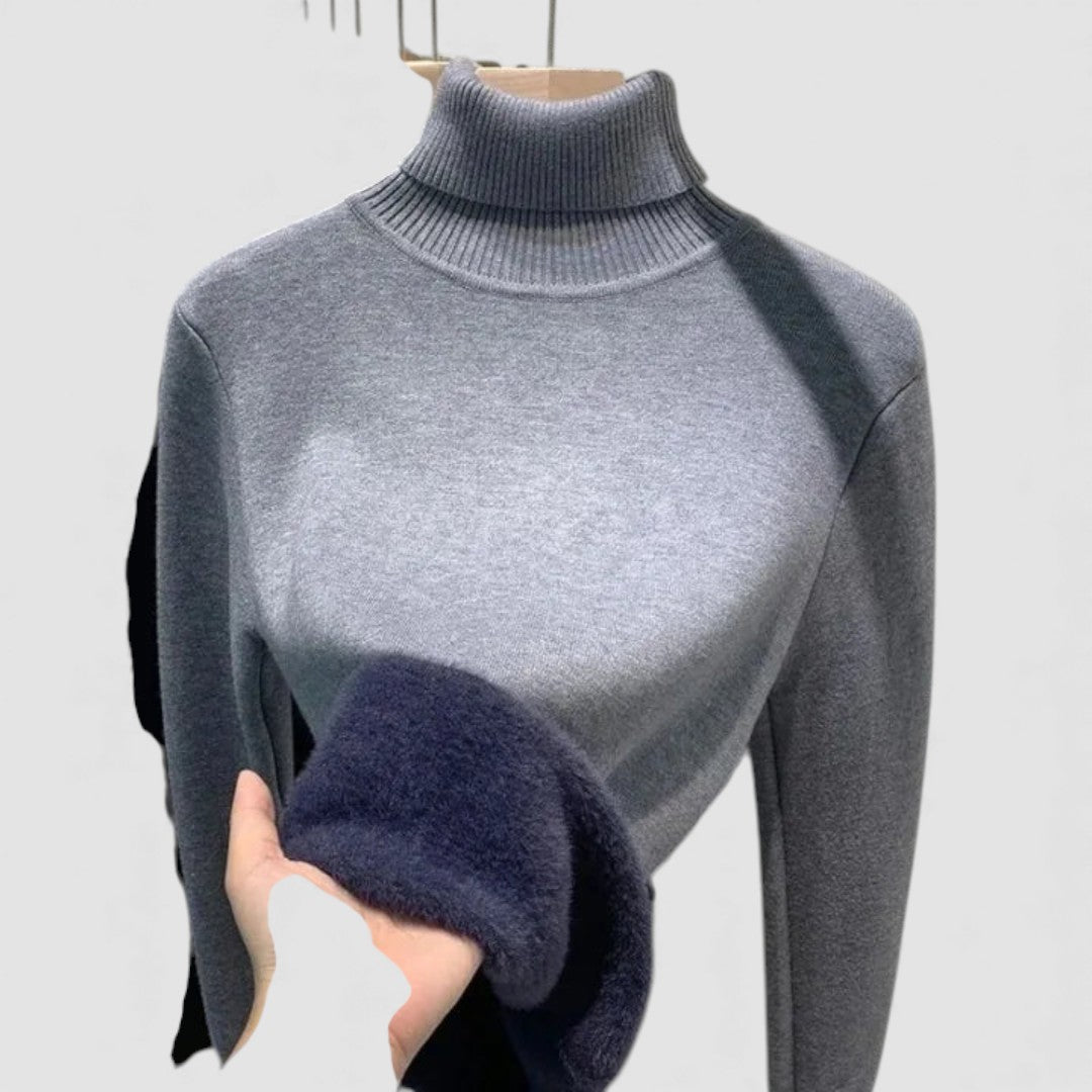Damen Rollkragenpullover – Warm Gefüttert – Langarm Winterpullover
