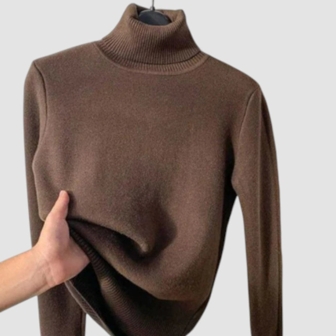 Damen Rollkragenpullover – Warm Gefüttert – Langarm Winterpullover