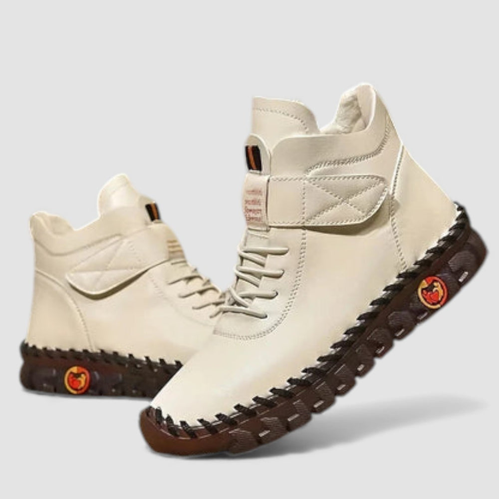 Damen Schnürstiefel mit Klettverschluss - Rutschfeste Schnürstiefel - Hoher Schaft