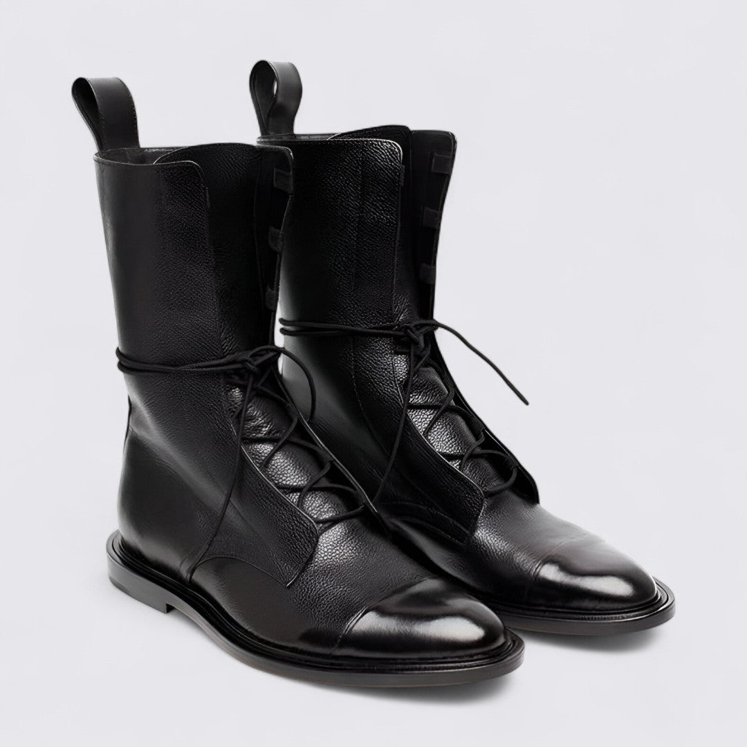 Damen Schnürstiefel mit Zehenkappe - Schnürstiefel Stiefel - Klassisch