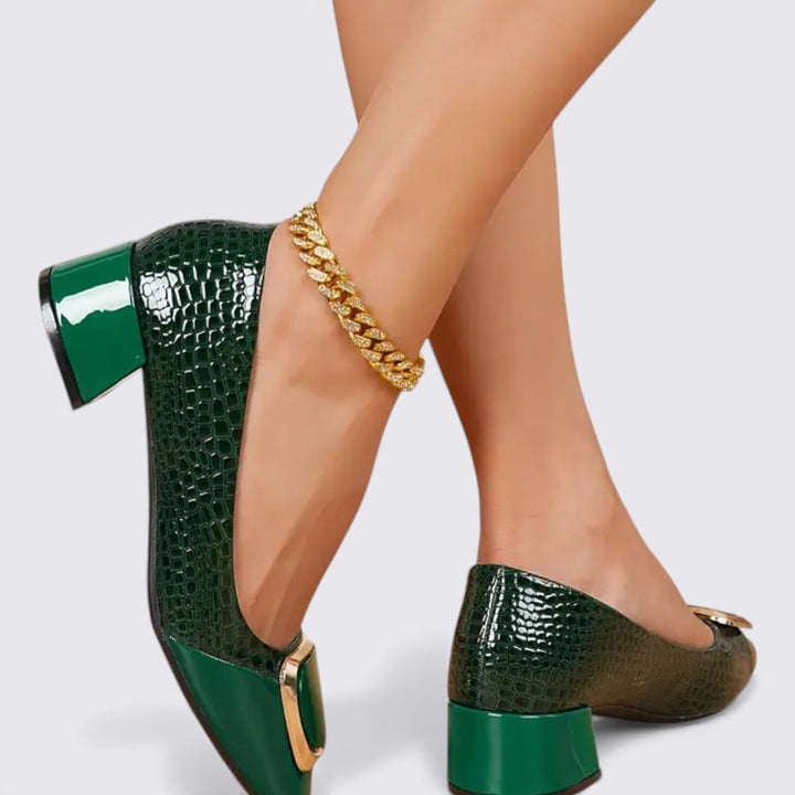 Damen Schuhe mit Blockabsatz – Gerader Schnitt – Schmale Passform