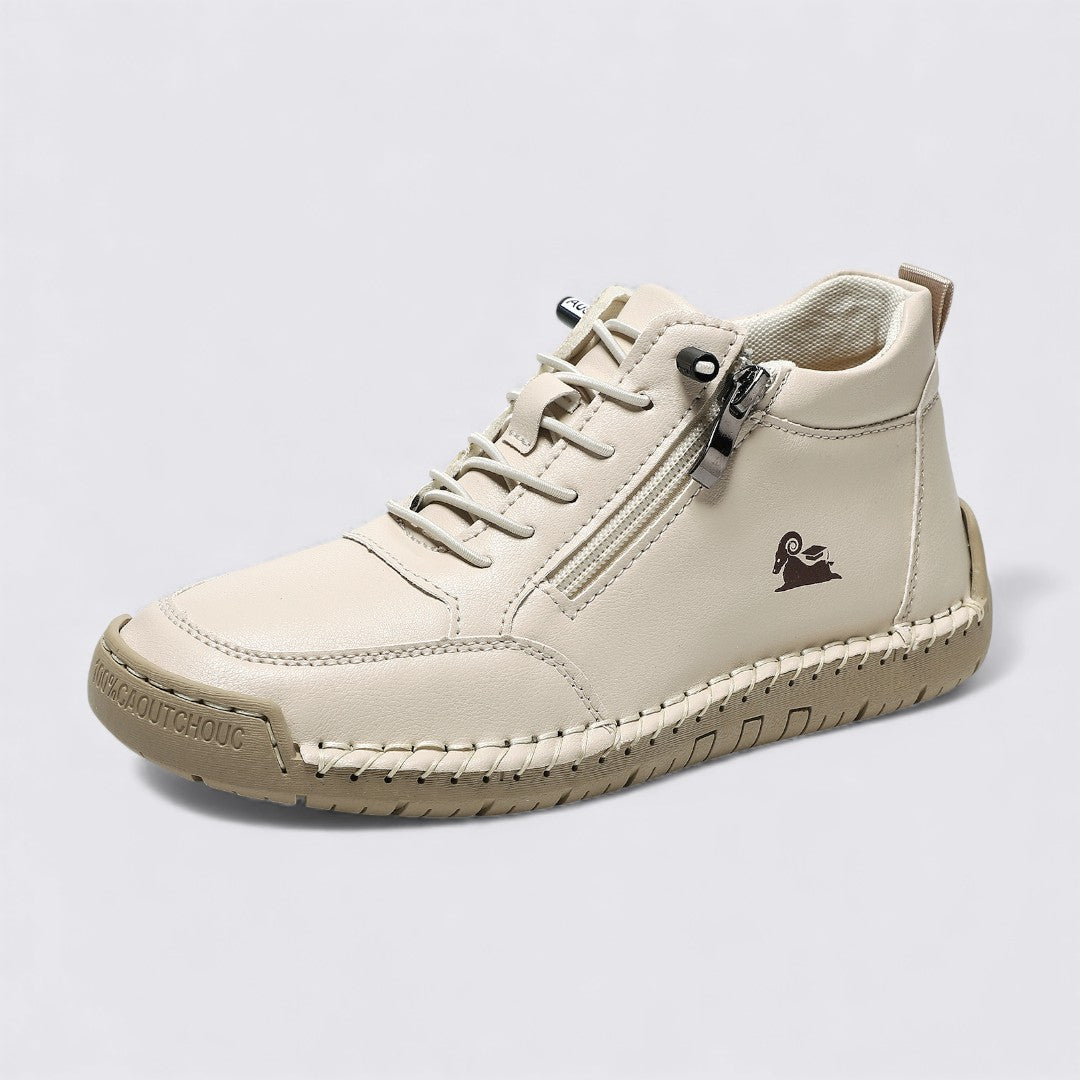 Damen Schuhe mit Reißverschluss – Knöchelschuhe – Flache Sohle