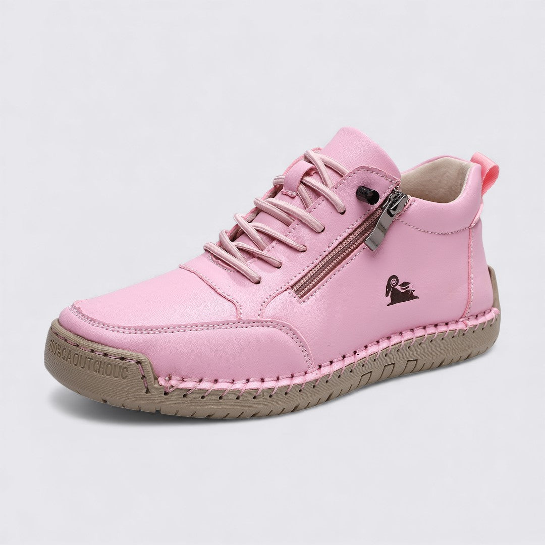 Damen Schuhe mit Reißverschluss – Knöchelschuhe – Flache Sohle