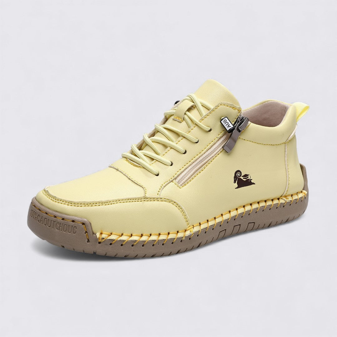 Damen Schuhe mit Reißverschluss – Knöchelschuhe – Flache Sohle