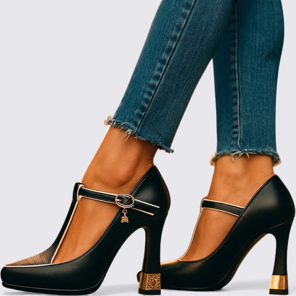 Damen Schuhe mit Riemen – High Heels – Elegante Absatzschuhe