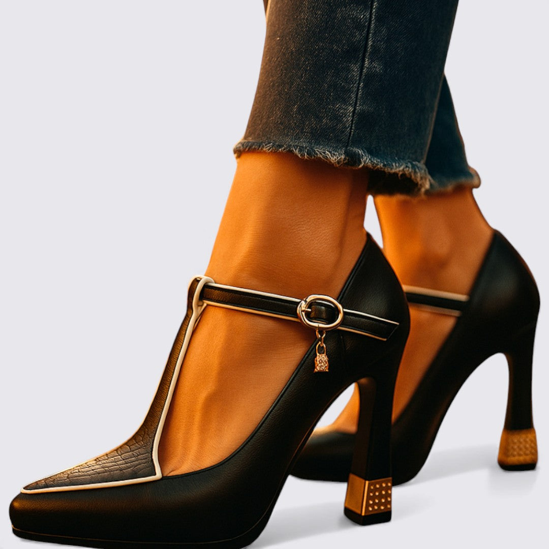 Damen Schuhe mit Riemen – High Heels – Elegante Absatzschuhe