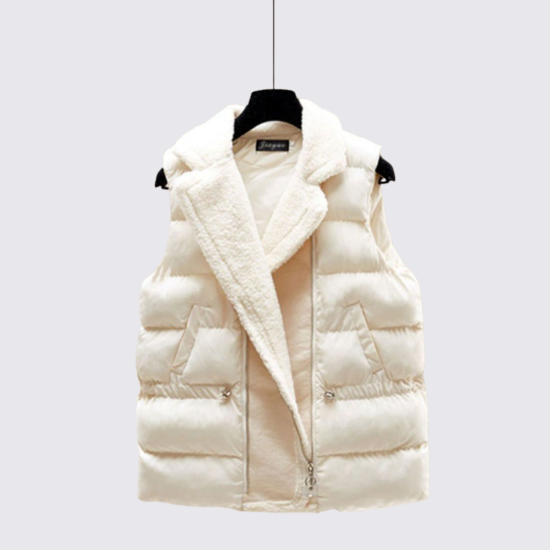 Damen Set mit Steppweste - Dreiteiliges Set - Pullover Hose Weste