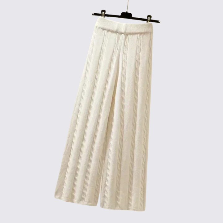 Damen Set mit Steppweste - Dreiteiliges Set - Pullover Hose Weste