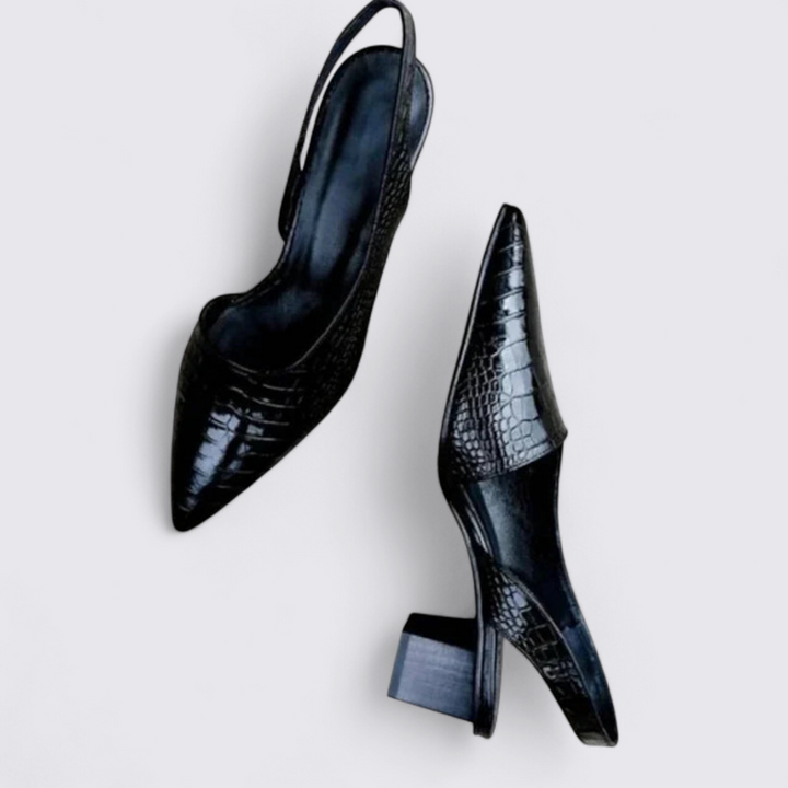 Damen Slingback Pumps mit Spitzform – Elegante Schuhe – Blockabsatz