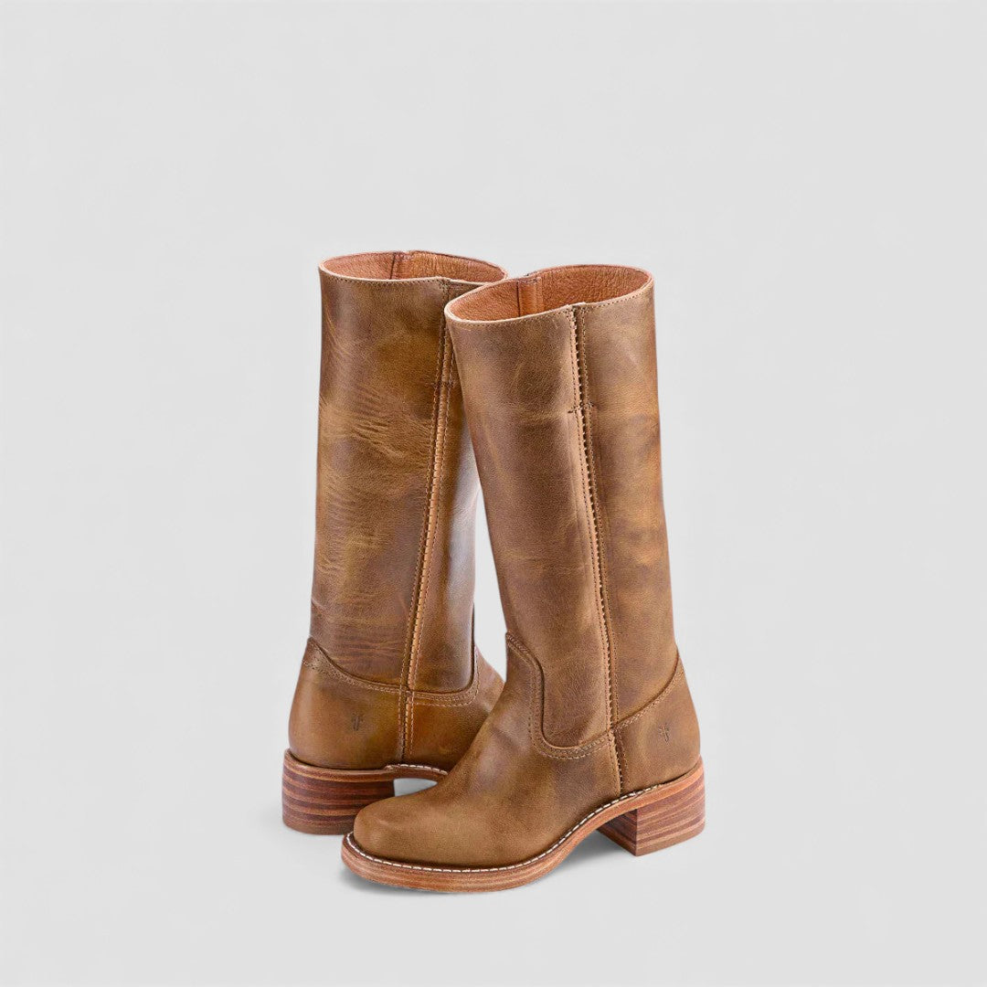 Damen Stiefel – Klassische Mid – Robuster Blockabsatz