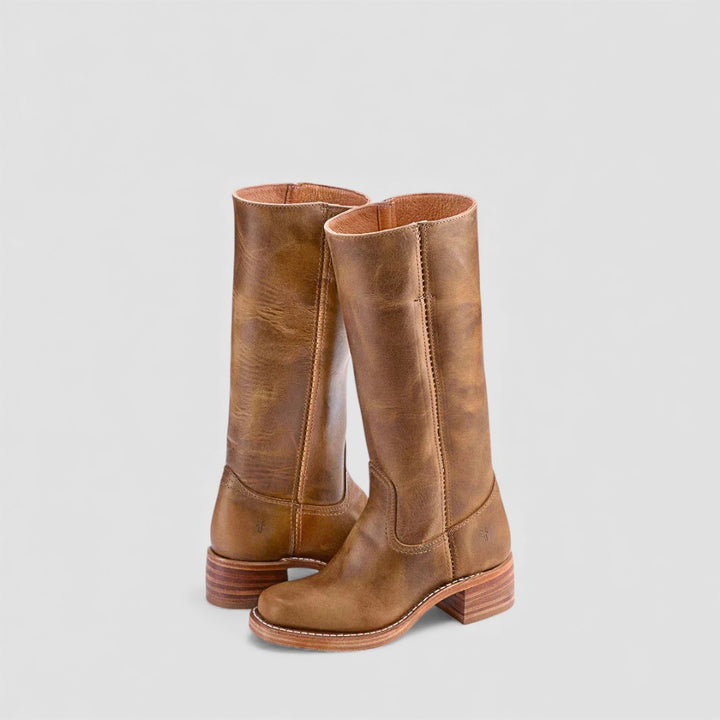 Damen Stiefel – Klassische Mid – Robuster Blockabsatz