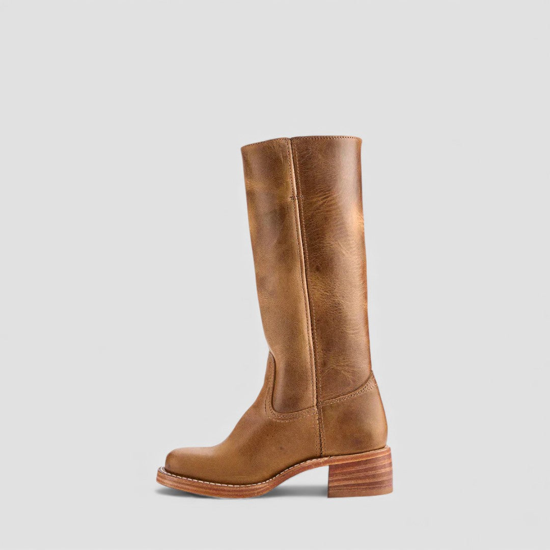 Damen Stiefel – Klassische Mid – Robuster Blockabsatz