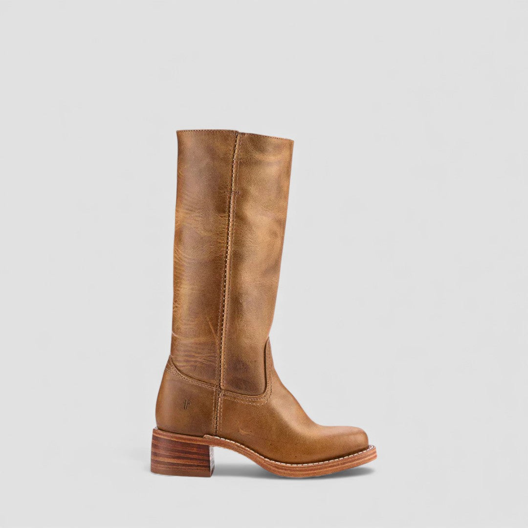 Damen Stiefel – Klassische Mid – Robuster Blockabsatz