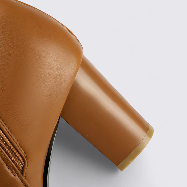 Damen Stiefel mit Blockabsatz - Hoher Stiefel - Kniehoch