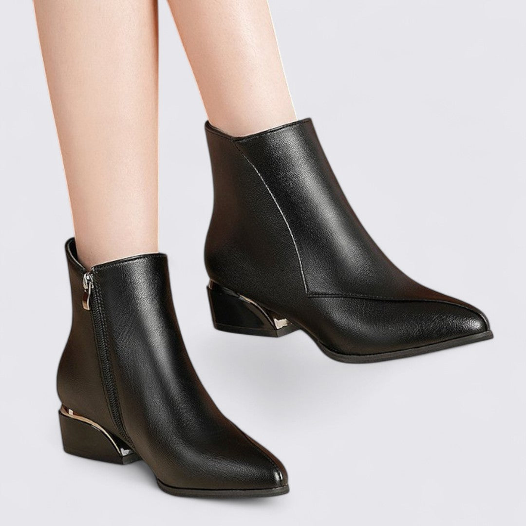 Damen Stiefeletten mit Reißverschluss – Knöchelhoch – Eleganter Schnitt