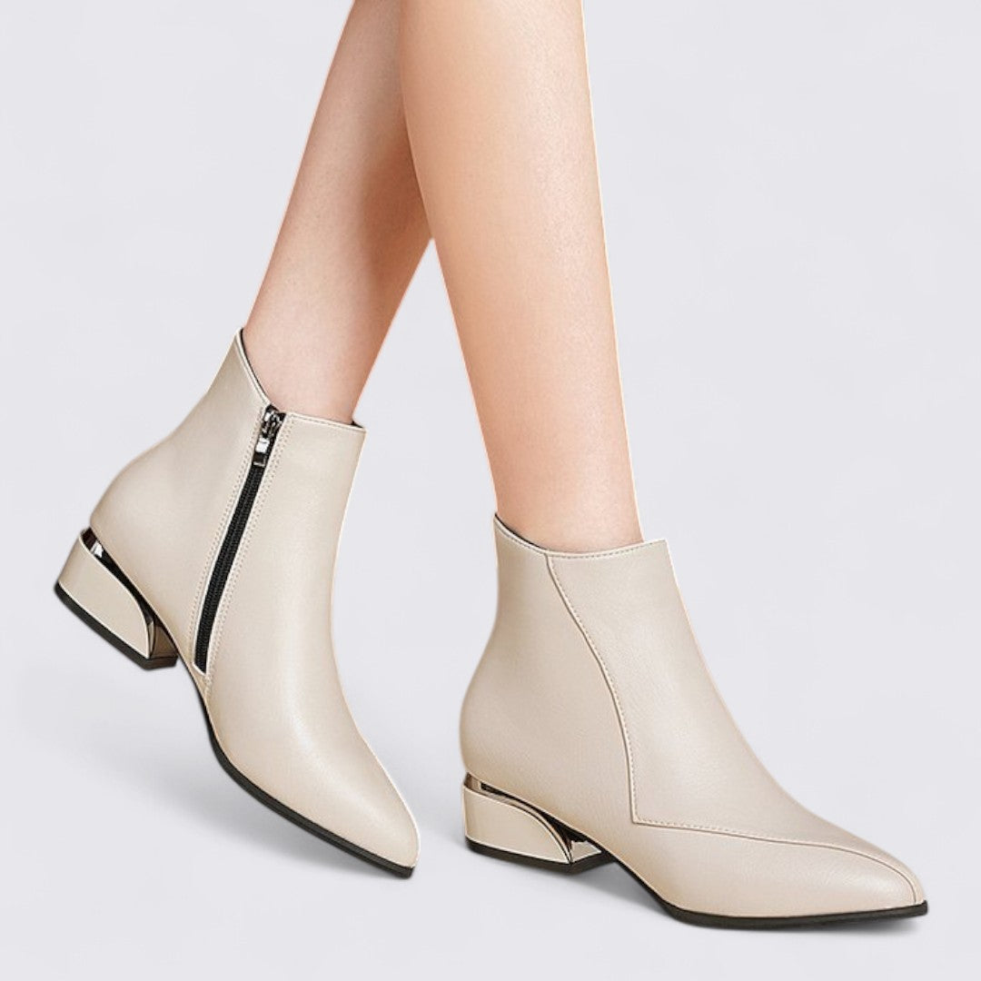 Damen Stiefeletten mit Reißverschluss – Knöchelhoch – Eleganter Schnitt