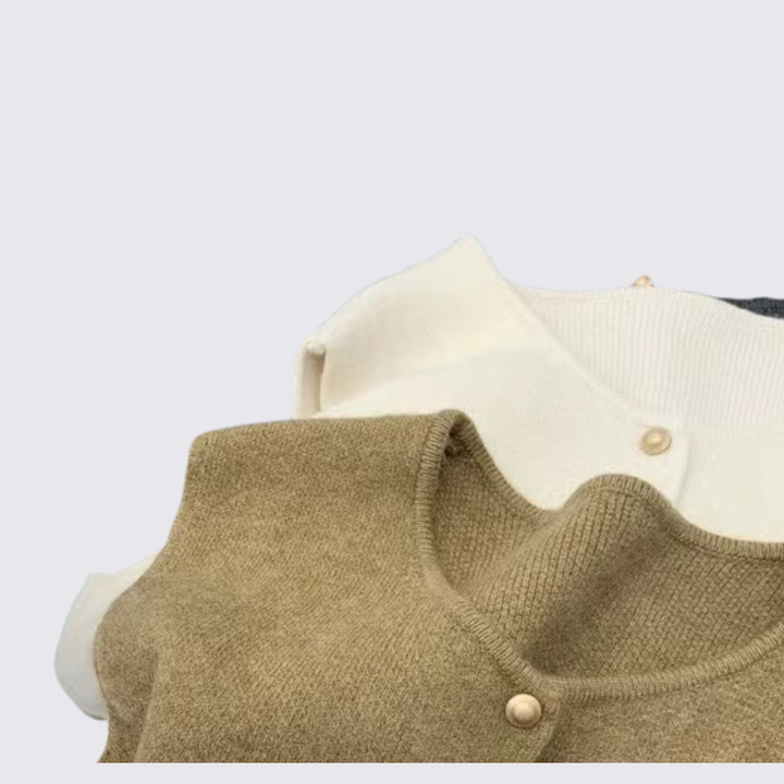 Damen Strick Weste mit Knopfleiste – Ärmellose Weste – Locker Geschnitten