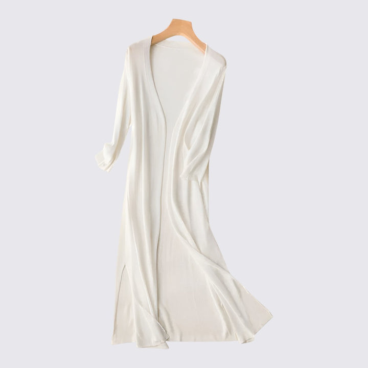 Damen Strickjacke mit Langschnitt - Lange Strickjacke - Offene Form