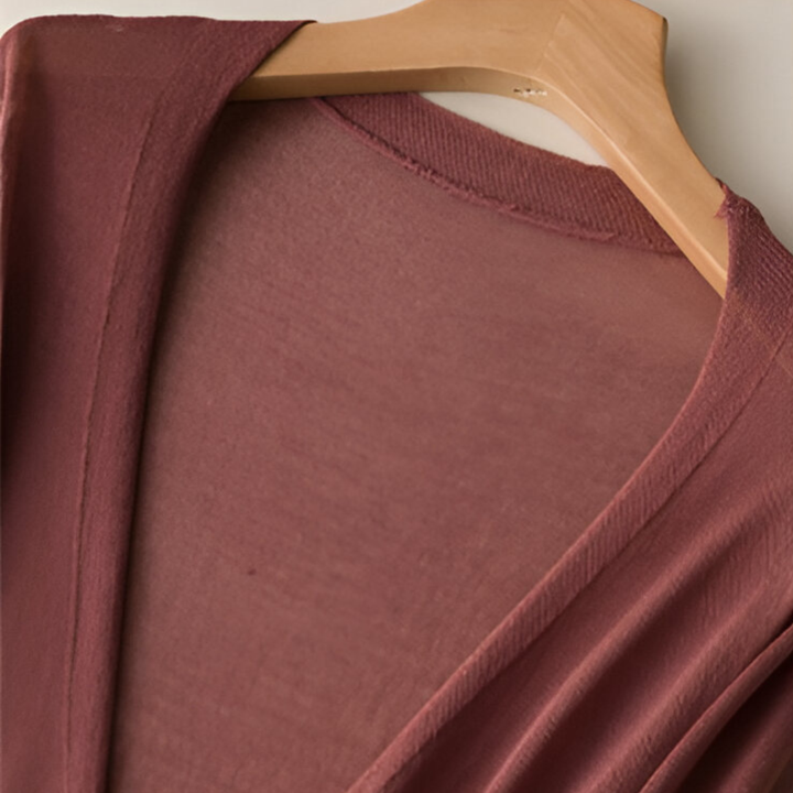 Damen Strickjacke mit Langschnitt - Lange Strickjacke - Offene Form