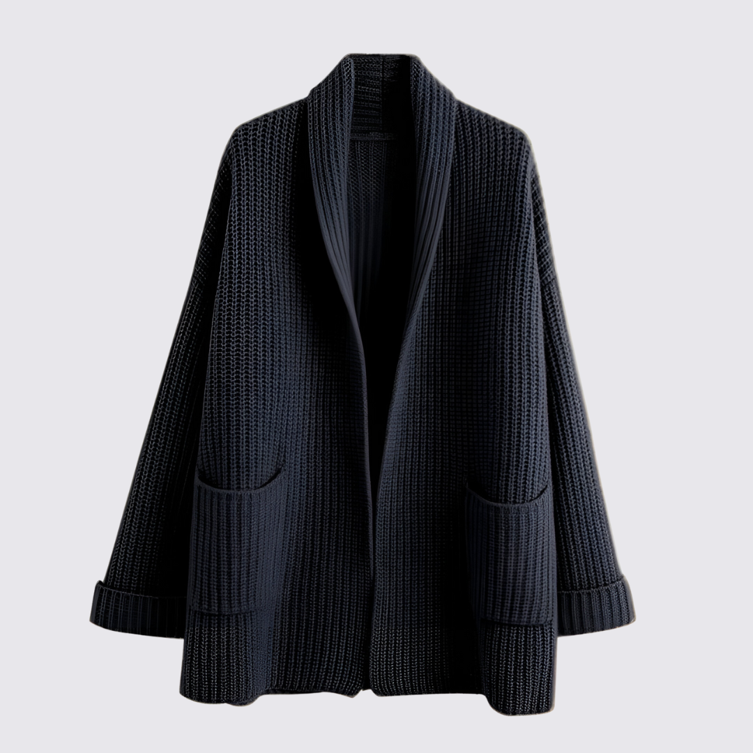 Damen Strickjacke mit Oversize Schnitt - Lange Strickjacke - Mit Taschen