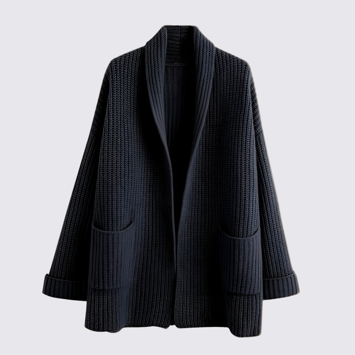 Damen Strickjacke mit Oversize Schnitt - Lange Strickjacke - Mit Taschen