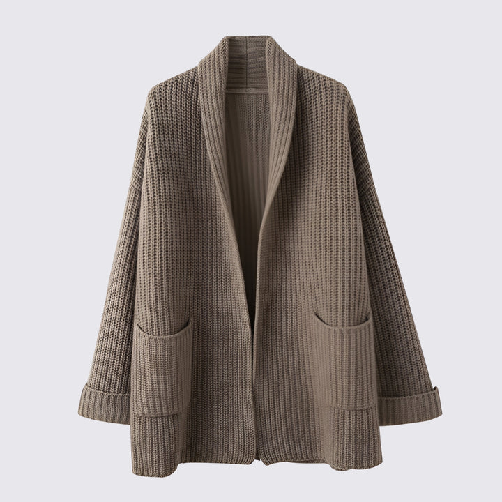 Damen Strickjacke mit Oversize Schnitt - Lange Strickjacke - Mit Taschen
