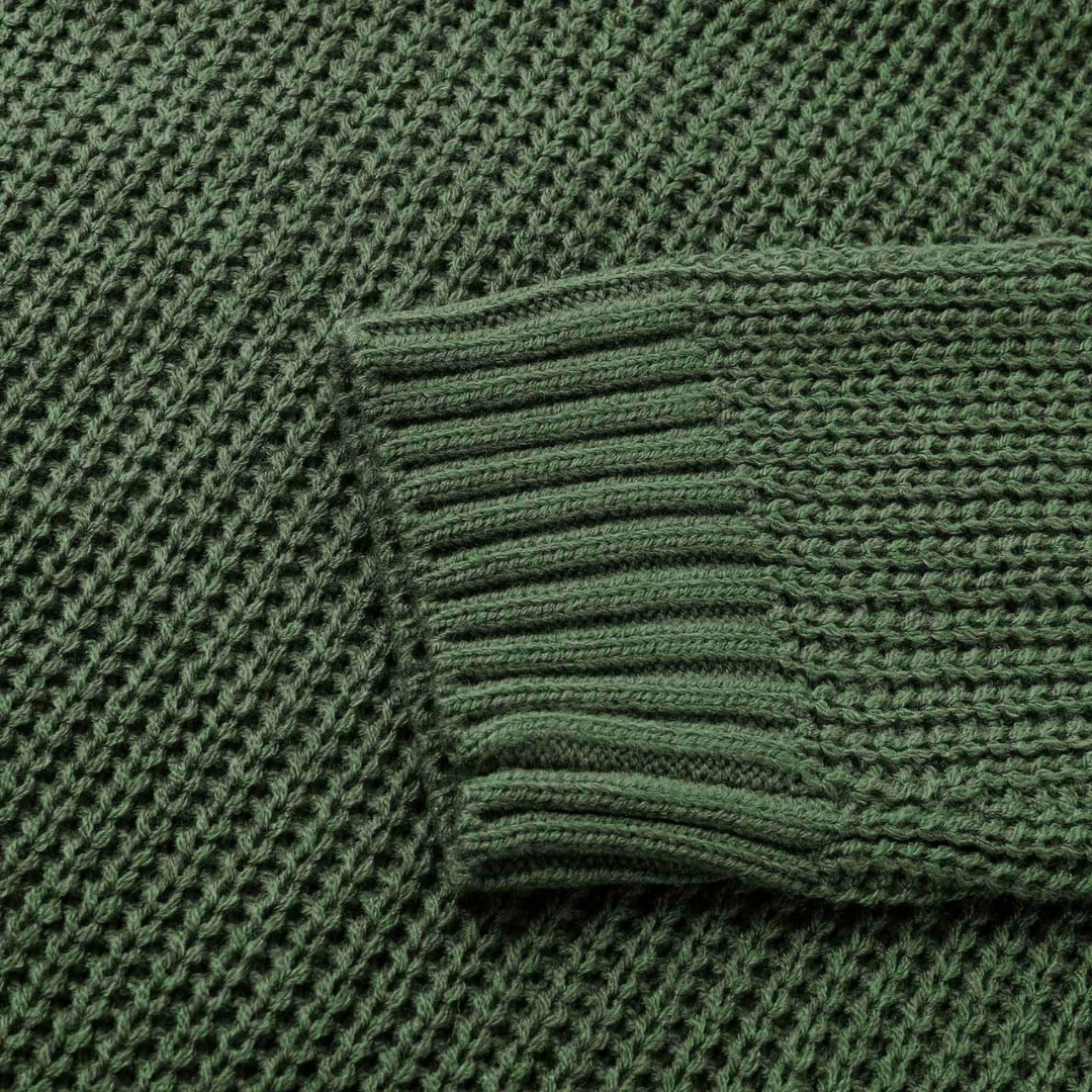 Damen Strickpullover mit Stehkragen - Winter Pullover - Zopfmuster