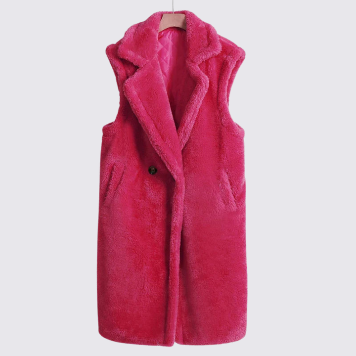 Damen Teddy Weste – Ärmellos – Mit Revers