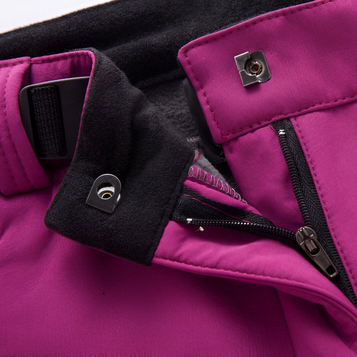 Damen Wanderhose mit Gürtel – Reißverschlusstaschen – Outdoor Hose