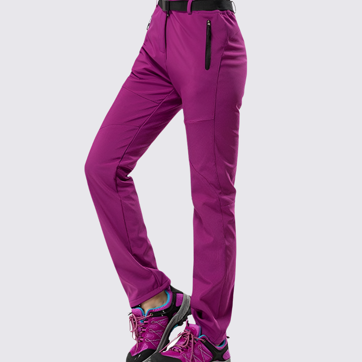 Damen Wanderhose mit Gürtel – Reißverschlusstaschen – Outdoor Hose
