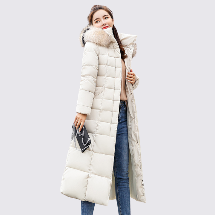 Damen Winter Steppmantel mit Kapuze – Warm Gefüttert – Tailliert geschnitten