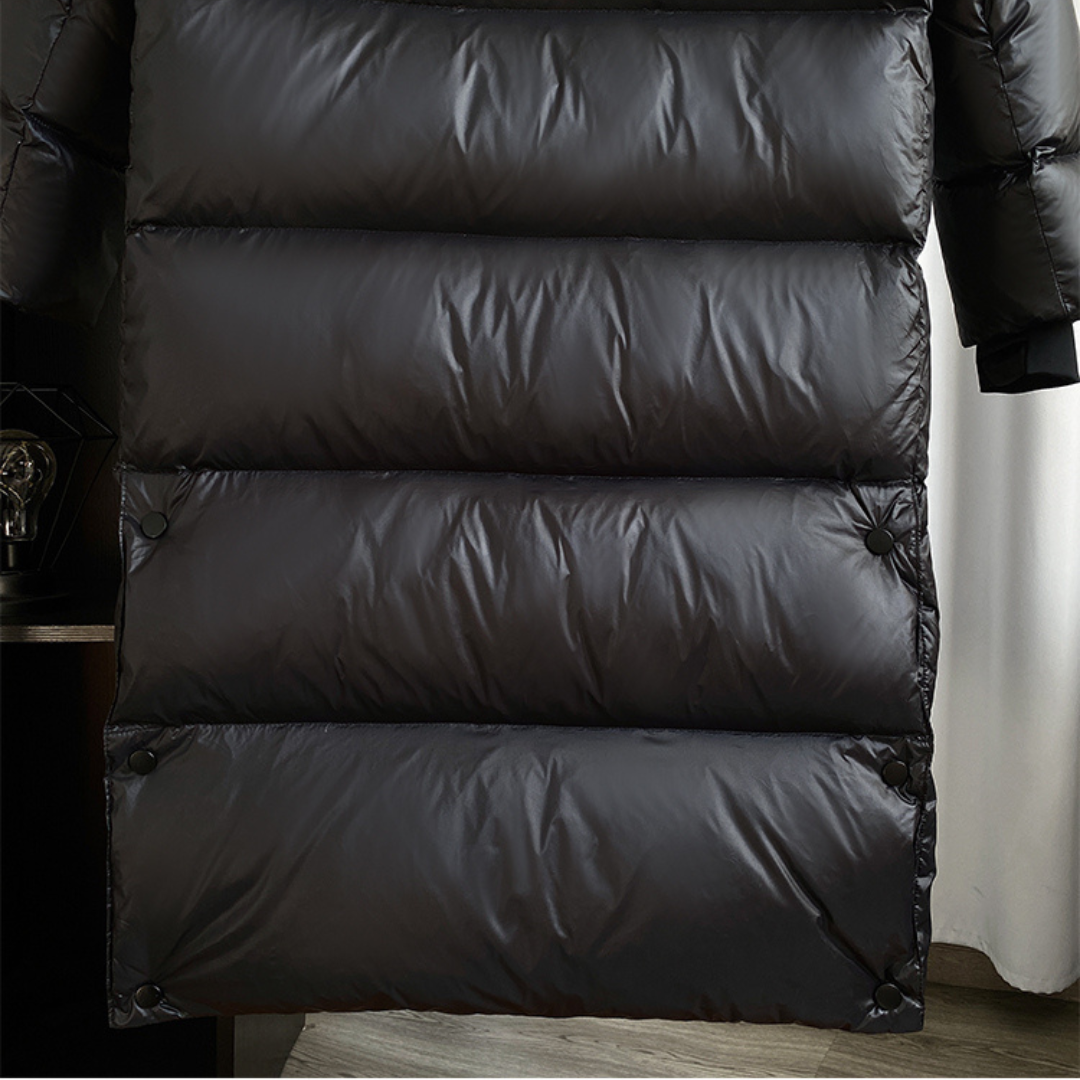 Damen Winterjacke mit Kapuze – Gefütterte Jacke – Lang Geschnitten