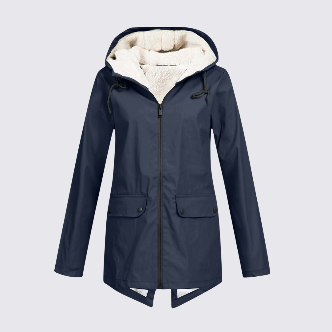 Damen Winterjacke mit Kapuze – Gefütterte Jacke – Mit Taschen