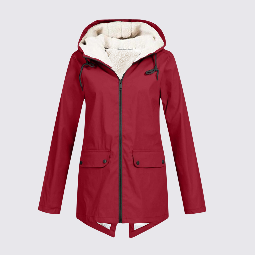 Damen Winterjacke mit Kapuze – Gefütterte Jacke – Mit Taschen