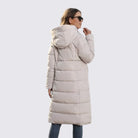 Damen Winterjacke mit Kapuze – Lange Steppjacke – Warm Gefüttert